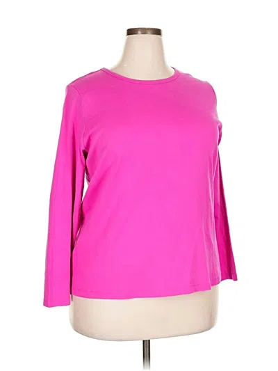 Pre-owned St. John's Bay 3/4 Sleeve T-shirt In Pink