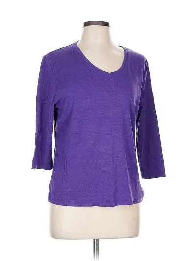 Pre-owned St. John's Bay 3/4 Sleeve T-shirt In Purple