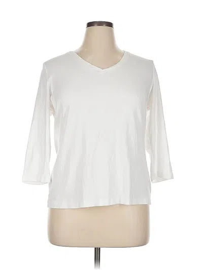 Pre-owned St. John's Bay 3/4 Sleeve T-shirt In White