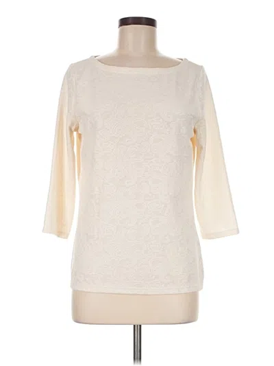 Pre-owned St. John's Bay 3/4 Sleeve Top Ivory Boatneck Tops