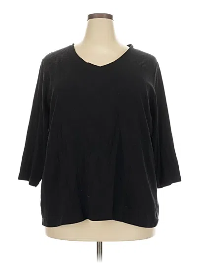 Pre-owned St. John's Bay 3/4 Sleeve T-shirt In Black