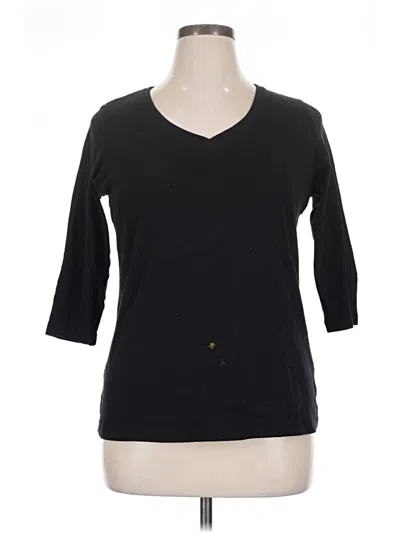 Pre-owned St. John's Bay 3/4 Sleeve T-shirt In Black