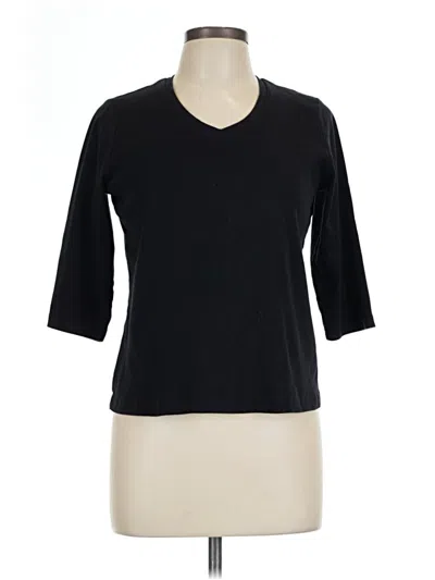 Pre-owned St. John's Bay 3/4 Sleeve T-shirt In Black