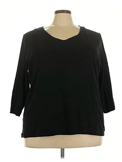 Pre-owned St. John's Bay 3/4 Sleeve T-shirt In Black