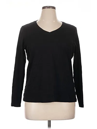 Pre-owned St. John's Bay 3/4 Sleeve T-shirt In Black