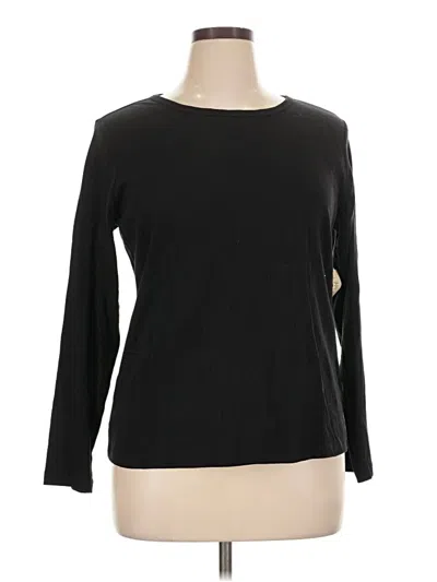 Pre-owned St. John's Bay 3/4 Sleeve T-shirt In Black