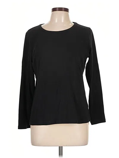 Pre-owned St. John's Bay 3/4 Sleeve T-shirt In Black