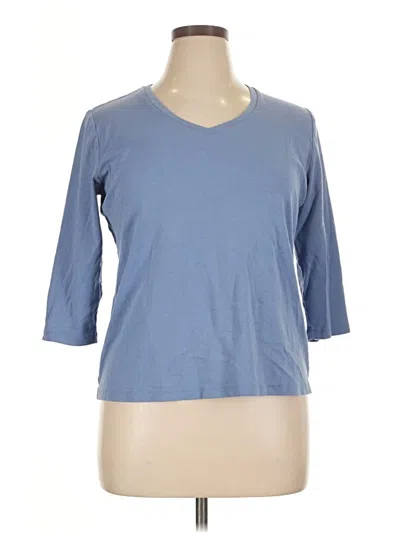 Pre-owned St. John's Bay 3/4 Sleeve T-shirt In Blue