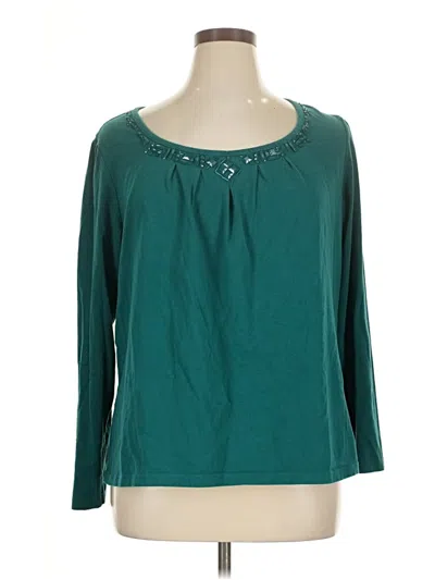 Pre-owned St. John's Bay 3/4 Sleeve T-shirt In Blue