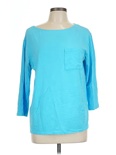 Pre-owned St. John's Bay 3/4 Sleeve T-shirt In Blue