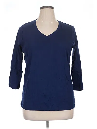 Pre-owned St. John's Bay 3/4 Sleeve T-shirt In Blue