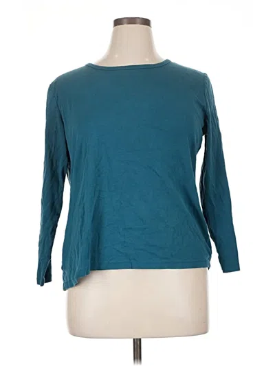 Pre-owned St. John's Bay 3/4 Sleeve T-shirt In Blue