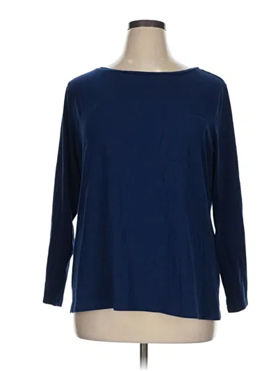 Pre-owned St. John's Bay 3/4 Sleeve T-shirt In Blue