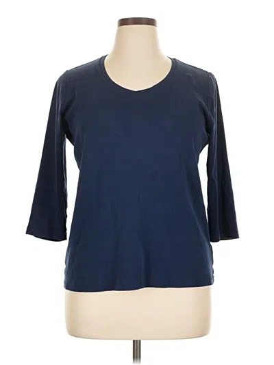 Pre-owned St. John's Bay 3/4 Sleeve T-shirt In Blue