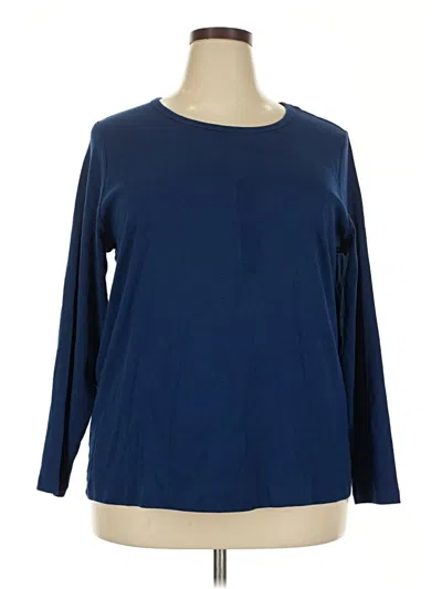 Pre-owned St. John's Bay 3/4 Sleeve T-shirt In Blue