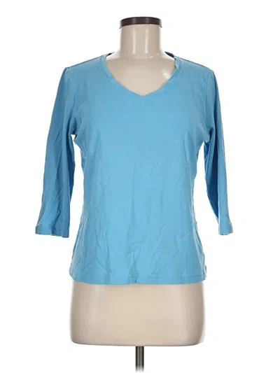 Pre-owned St. John's Bay 3/4 Sleeve T-shirt In Blue