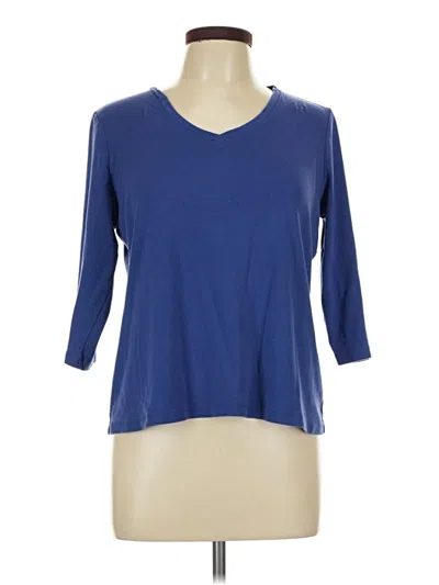 Pre-owned St. John's Bay 3/4 Sleeve T-shirt In Blue