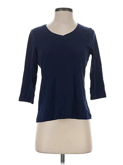 Pre-owned St. John's Bay 3/4 Sleeve T-shirt In Blue
