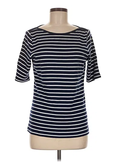 Pre-owned St. John's Bay 3/4 Sleeve T-shirt In Blue