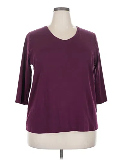 Pre-owned St. John's Bay 3/4 Sleeve T-shirt In Burgundy