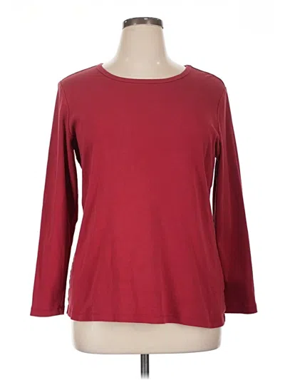 Pre-owned St. John's Bay 3/4 Sleeve T-shirt In Burgundy