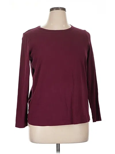 Pre-owned St. John's Bay 3/4 Sleeve T-shirt In Burgundy