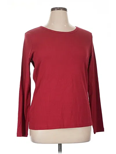 Pre-owned St. John's Bay 3/4 Sleeve T-shirt In Burgundy