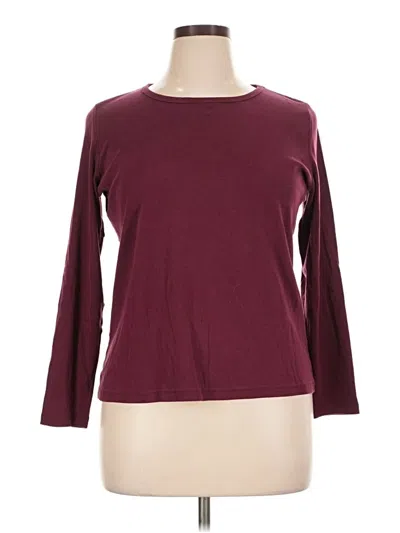 Pre-owned St. John's Bay 3/4 Sleeve T-shirt In Burgundy