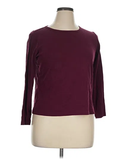 Pre-owned St. John's Bay 3/4 Sleeve T-shirt In Burgundy