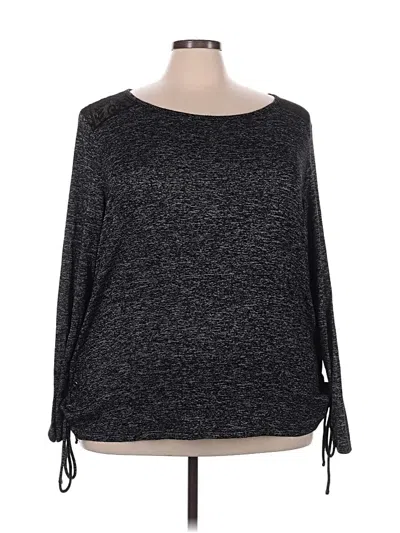 Pre-owned St. John's Bay 3/4 Sleeve T-shirt In Gray