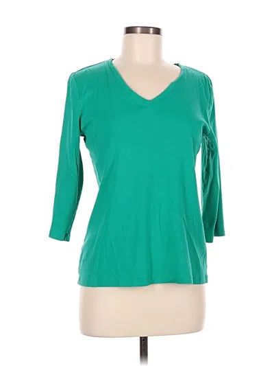 Pre-owned St. John's Bay 3/4 Sleeve T-shirt In Green