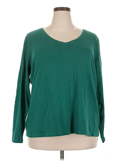 Pre-owned St. John's Bay 3/4 Sleeve T-shirt In Green