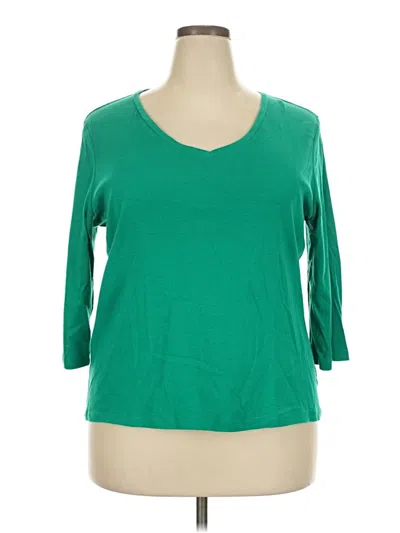 Pre-owned St. John's Bay 3/4 Sleeve T-shirt In Green