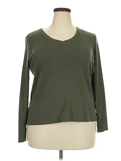 Pre-owned St. John's Bay 3/4 Sleeve T-shirt In Green
