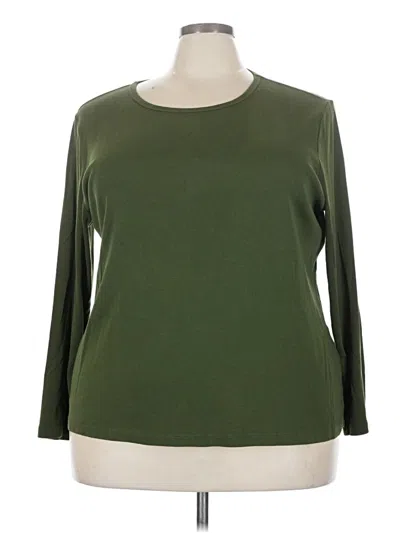 Pre-owned St. John's Bay 3/4 Sleeve T-shirt In Green