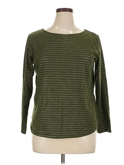 Pre-owned St. John's Bay 3/4 Sleeve T-shirt In Green