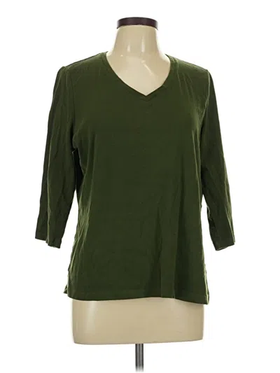 Pre-owned St. John's Bay 3/4 Sleeve T-shirt In Green