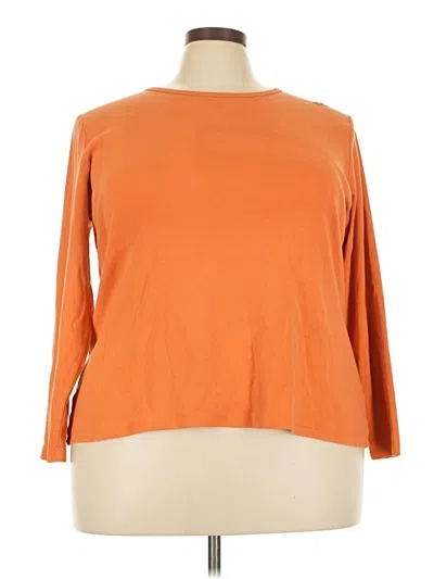 Pre-owned St. John's Bay 3/4 Sleeve T-shirt In Orange