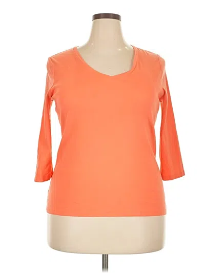 Pre-owned St. John's Bay 3/4 Sleeve T-shirt In Orange