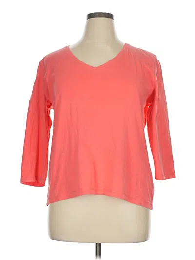 Pre-owned St. John's Bay 3/4 Sleeve T-shirt In Orange