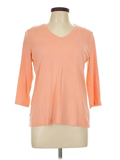 Pre-owned St. John's Bay 3/4 Sleeve T-shirt In Orange