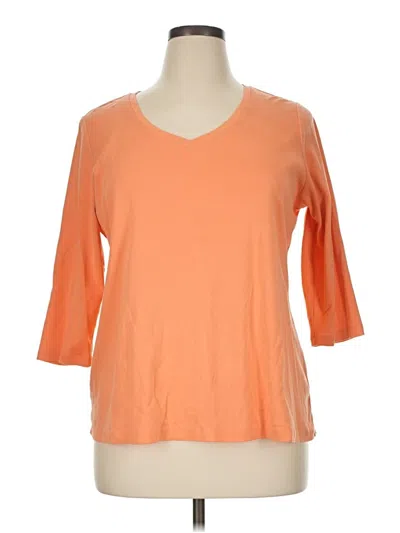 Pre-owned St. John's Bay 3/4 Sleeve T-shirt In Orange