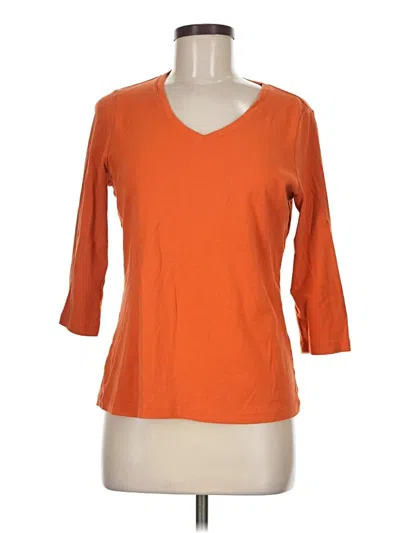 Pre-owned St. John's Bay 3/4 Sleeve T-shirt In Orange