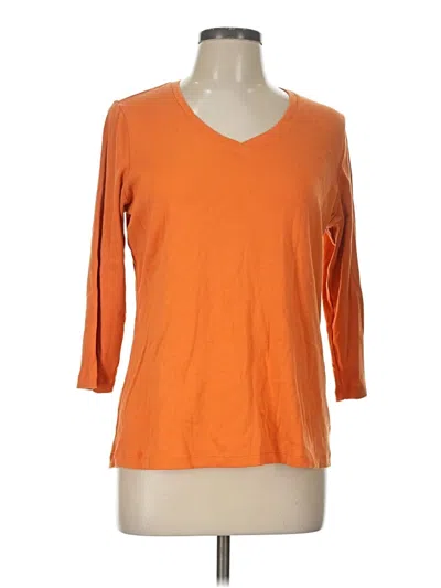Pre-owned St. John's Bay 3/4 Sleeve T-shirt In Orange