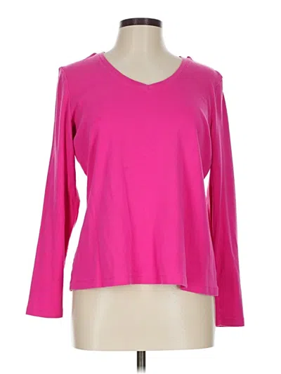 Pre-owned St. John's Bay 3/4 Sleeve T-shirt In Pink