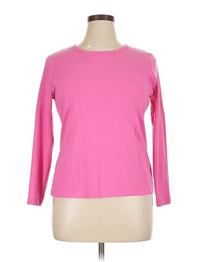 Pre-owned St. John's Bay 3/4 Sleeve T-shirt In Pink