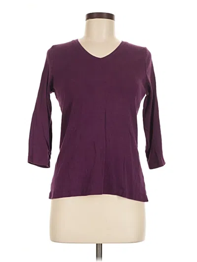 Pre-owned St. John's Bay 3/4 Sleeve T-shirt In Purple