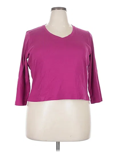 Pre-owned St. John's Bay 3/4 Sleeve T-shirt In Purple