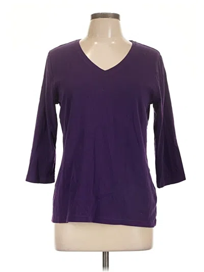 Pre-owned St. John's Bay 3/4 Sleeve T-shirt In Purple