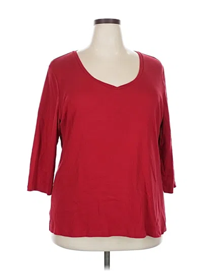 Pre-owned St. John's Bay 3/4 Sleeve T-shirt In Red